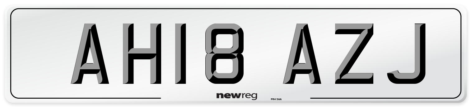 AH18 AZJ Number Plate from New Reg